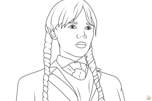 Printable Wednesday Addams Coloring Pages - Gbcoloring