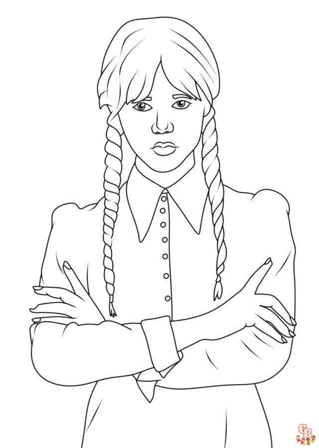 Wednesday Addams Coloring Pages