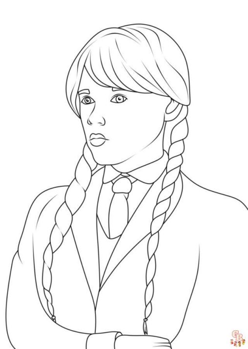 Printable Wednesday Addams Coloring Pages - GBcoloring