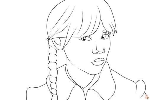 Printable Wednesday Addams Coloring Pages - GBcoloring