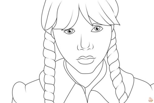 Printable Wednesday Addams Coloring Pages - GBcoloring