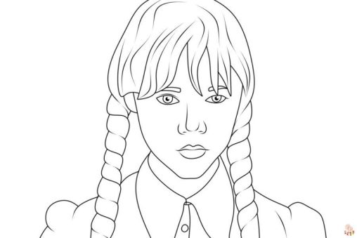 Printable Wednesday Addams Coloring Pages - GBcoloring