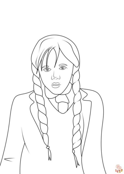 Printable Wednesday Addams Coloring Pages - GBcoloring