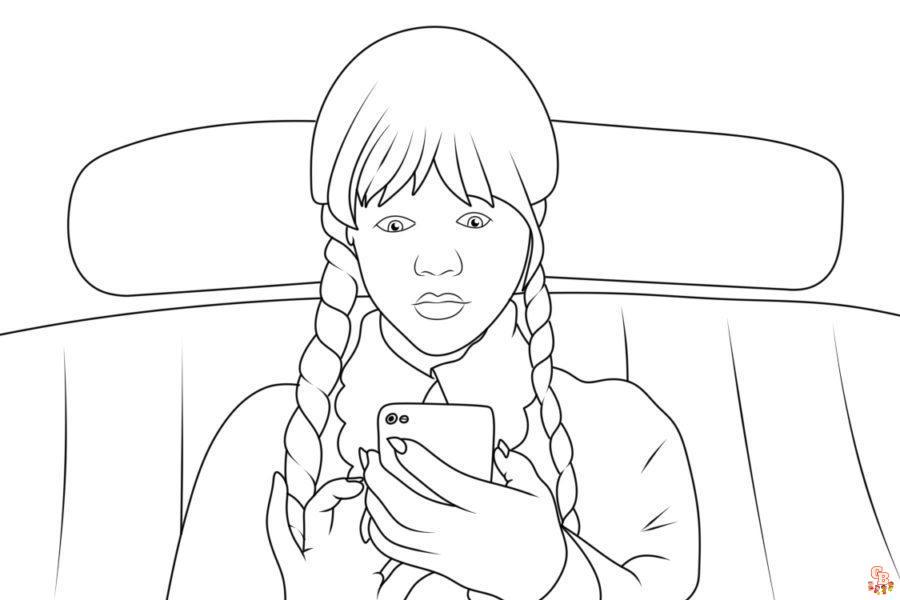 Wednesday Addams Coloring Pages