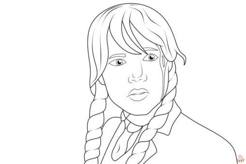 Printable Wednesday Addams Coloring Pages - GBcoloring