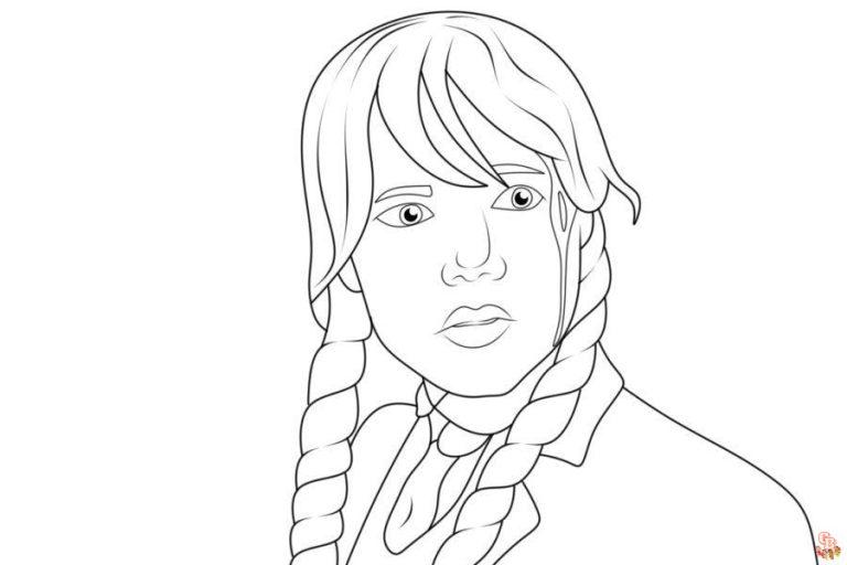 Printable Wednesday Addams Coloring Pages - GBcoloring