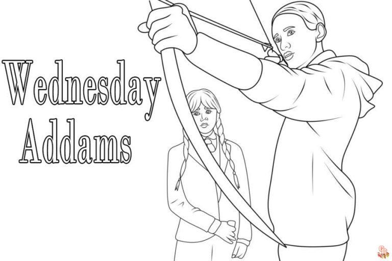 Printable Wednesday Addams Coloring Pages GBcoloring