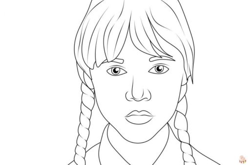 Printable Wednesday Addams Coloring Pages - GBcoloring