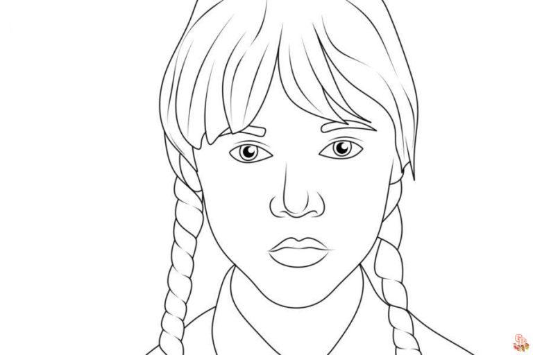 Printable Wednesday Addams Coloring Pages - GBcoloring