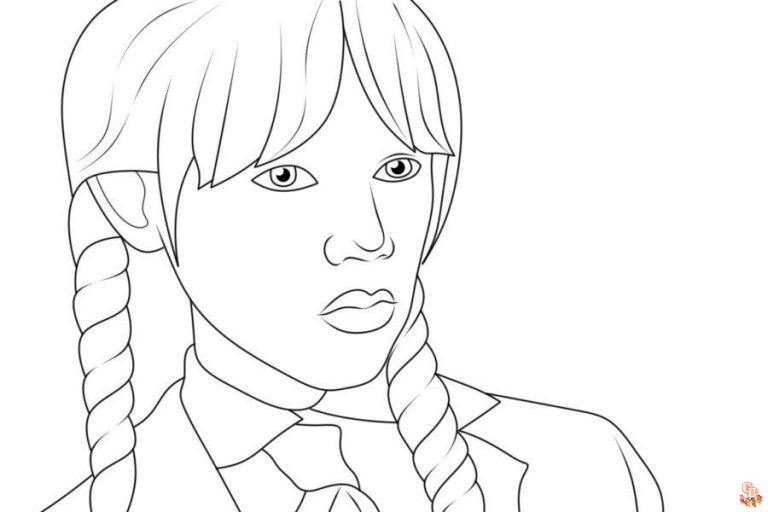 Printable Wednesday Addams Coloring Pages - GBcoloring