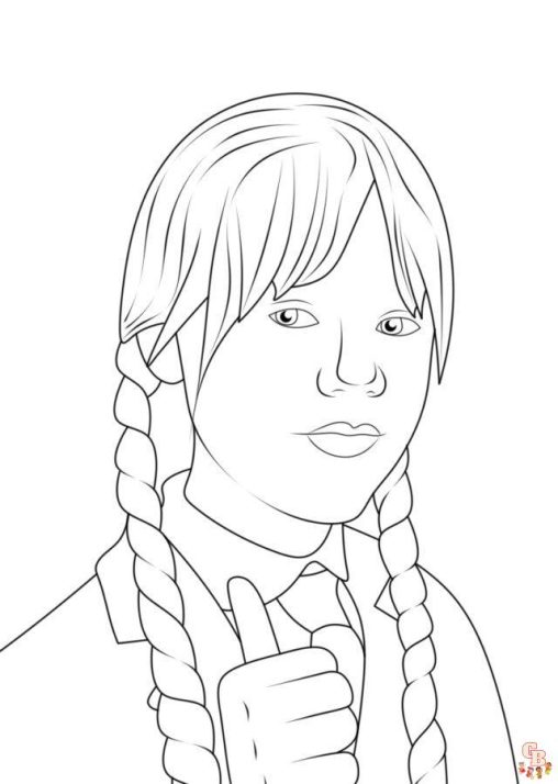 Printable Wednesday Addams Coloring Pages - GBcoloring