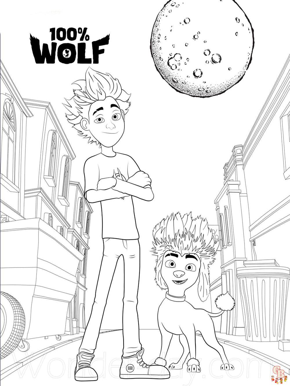 100 Wolf Coloring Pages 12