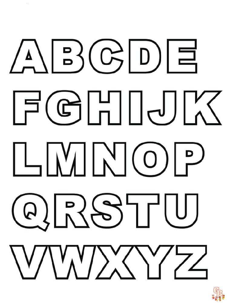 Ilmaiset tulostettavat ABC Alphabet -värityssivut lapsille - GBcoloring