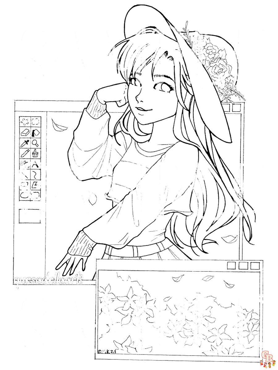 Aesthetic Coloring Pages 4