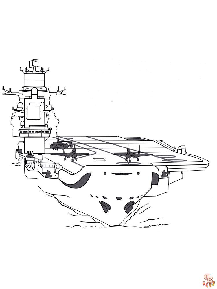 Aircraft Carrier Coloring Pages 1