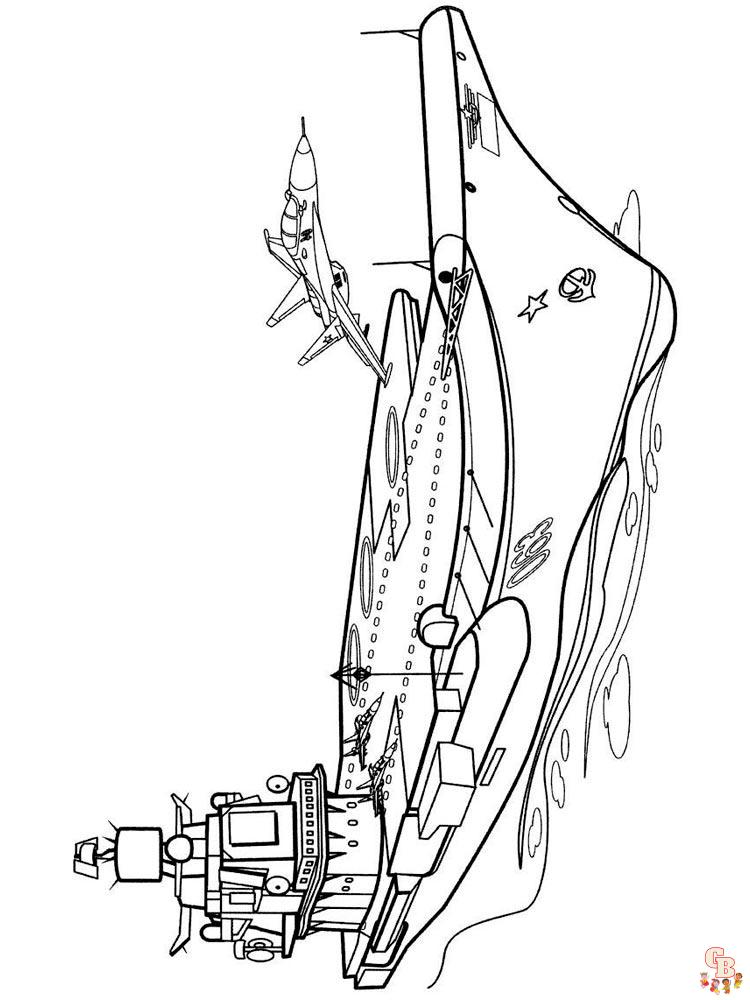 Aircraft Carrier Coloring Pages 11