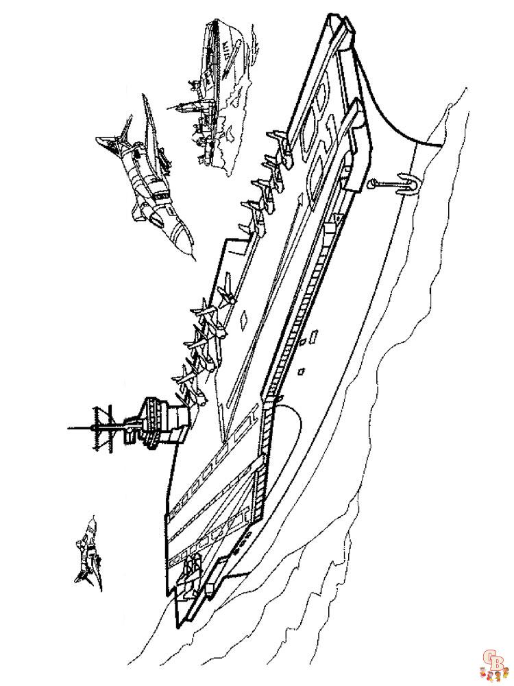 Aircraft Carrier Coloring Pages 4