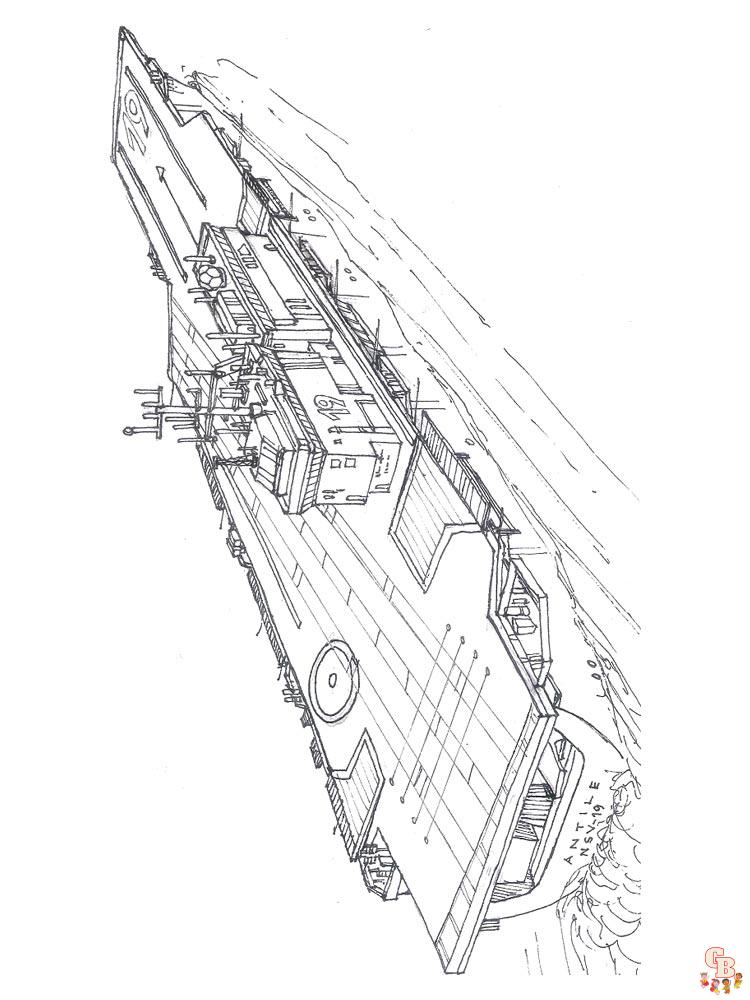 Aircraft Carrier Coloring Pages 7