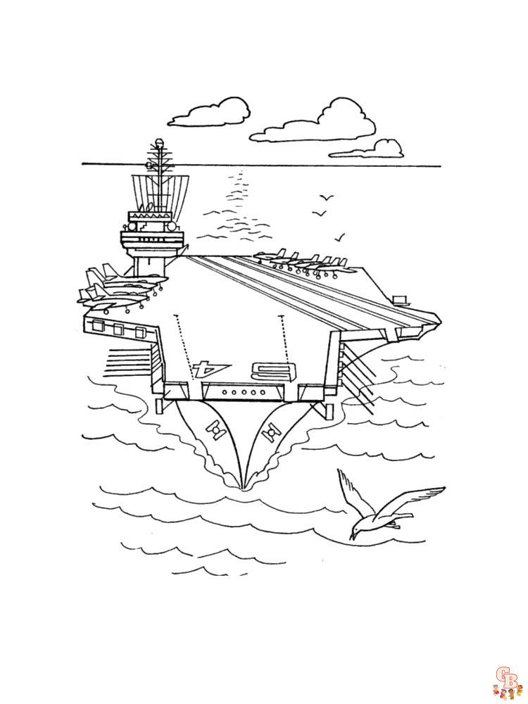 Aircraft Carrier Coloring Pages 9