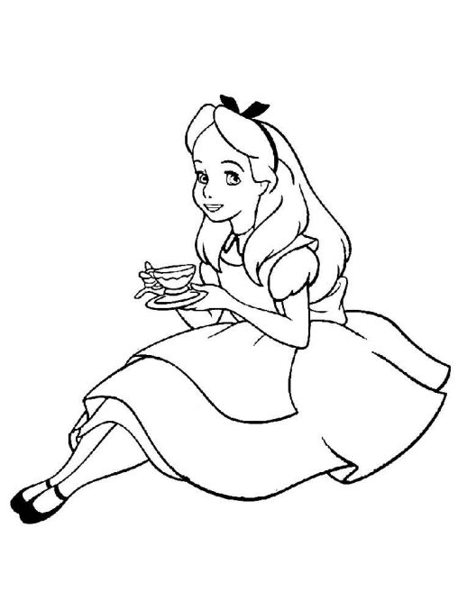 Alice In Wonderland Coloring Pages - Free Printable Sheets