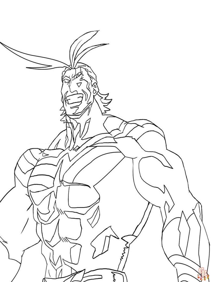 All Might Coloring Pages 4