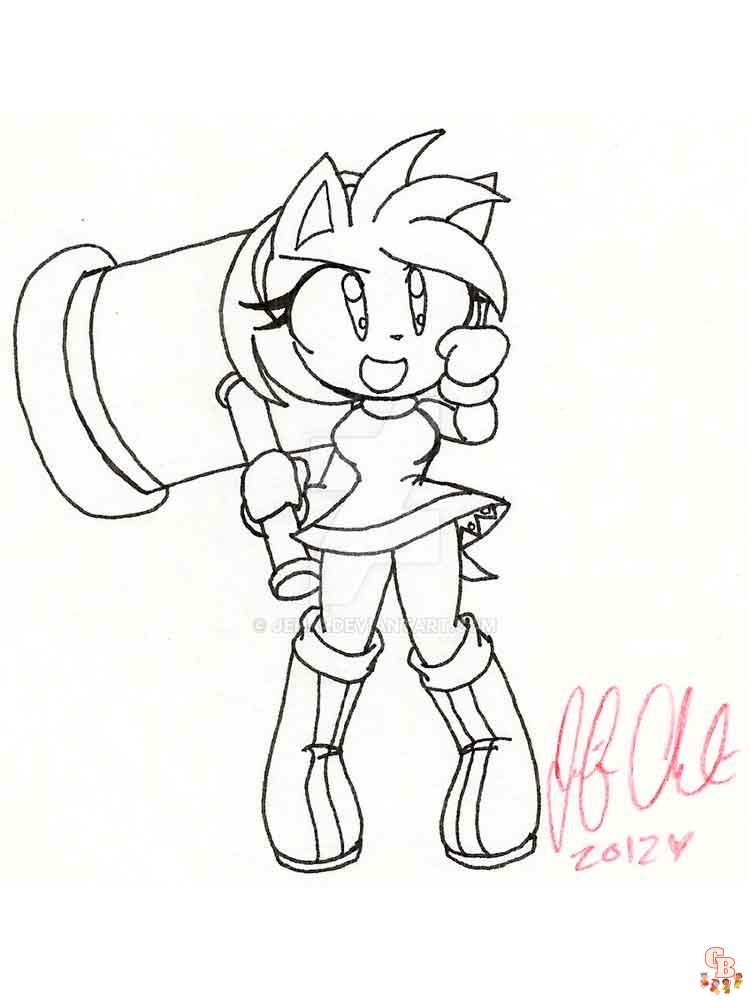 Amy Rose Coloring Pages 1