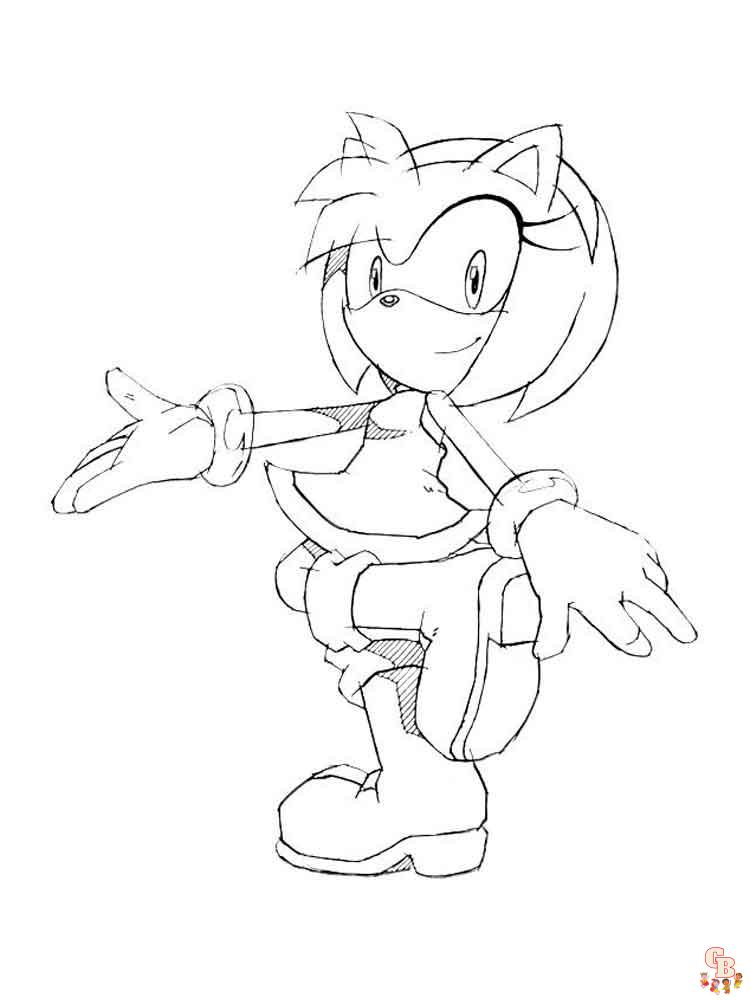 Amy Rose Coloring Pages 10