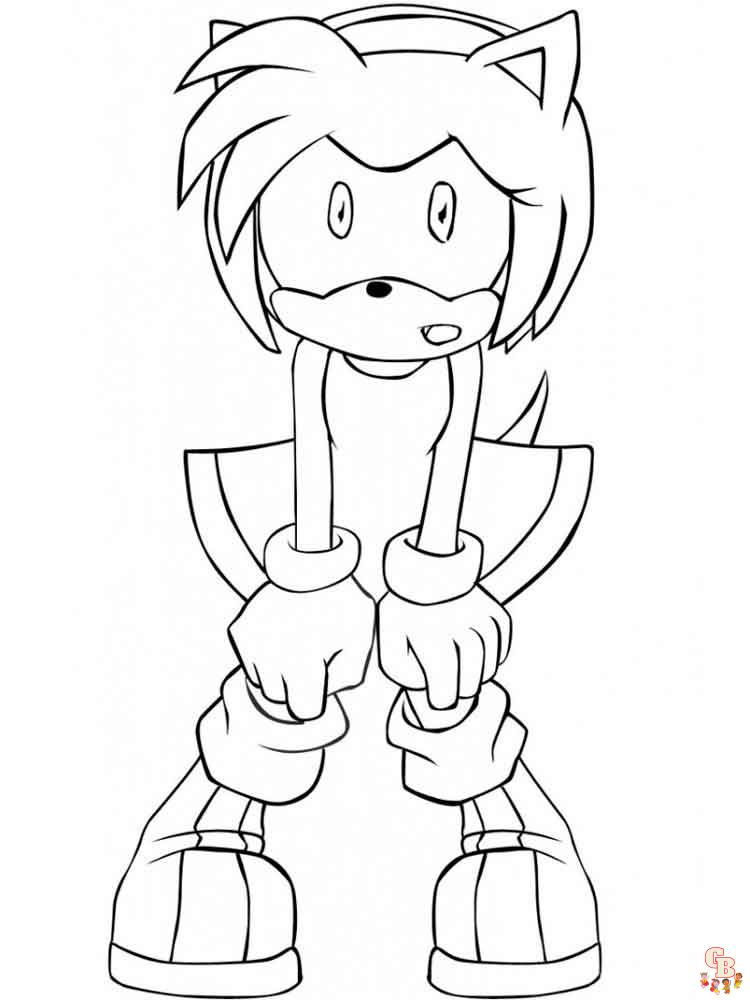 Amy Rose Dibujos para colorear - Diversión para Sonic Aficionados de todas  las edades