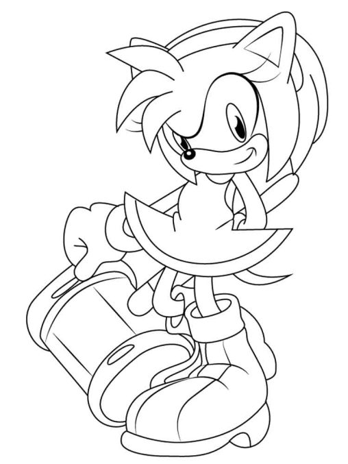 Amy Rose Boyama Sayfaları Eğlenceli Sonic Her Yaştan Hayran 4479