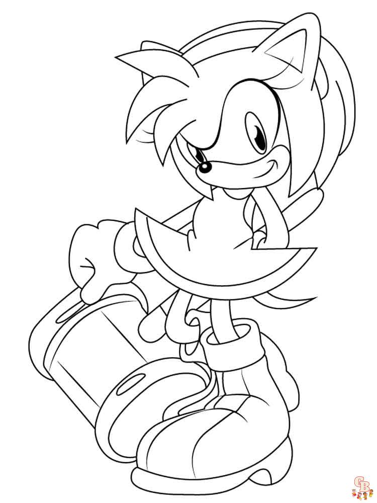 Amy Rose Coloring Pages 13