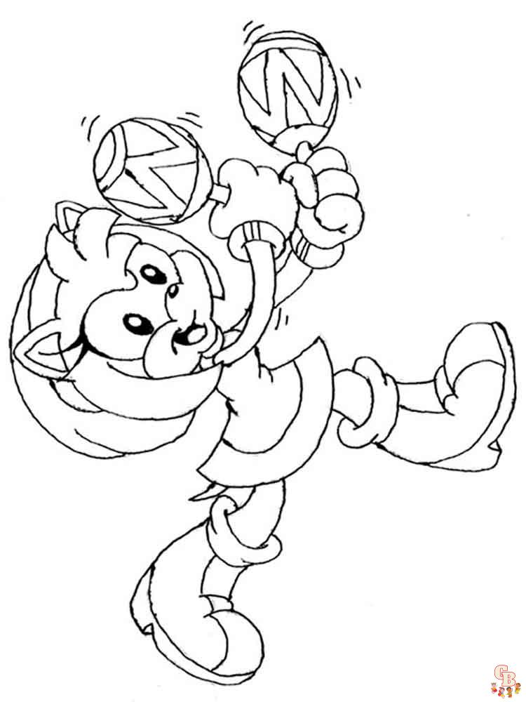 Amy Rose Coloring Pages 17