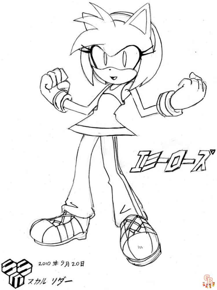 Amy Rose Coloring Pages 2