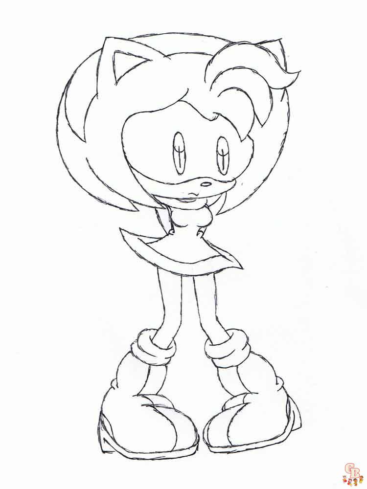Amy Rose Coloring Pages Fun For Sonic Fans Of All Ages 