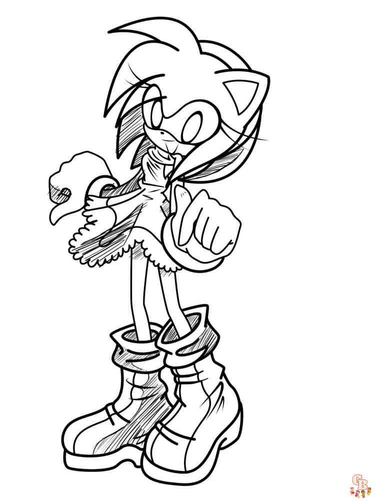Amy Rose Dibujos para colorear - Diversión para Sonic Aficionados de todas  las edades