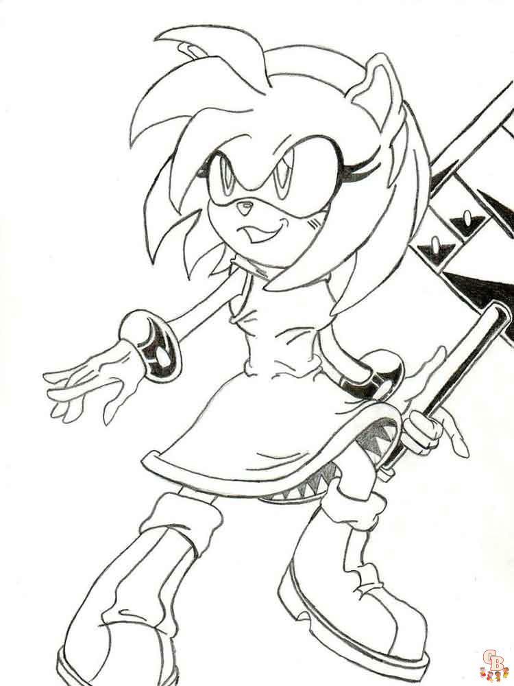 Free Printable Sonic Amy Rose Pdf Coloring Page