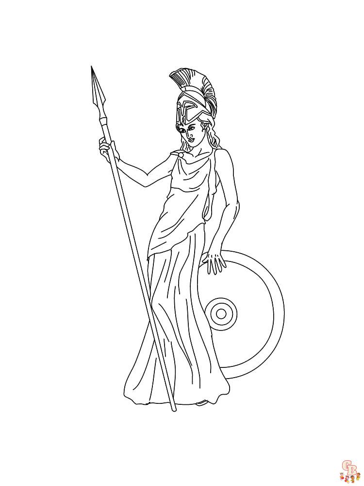 greek god coloring pages athena
