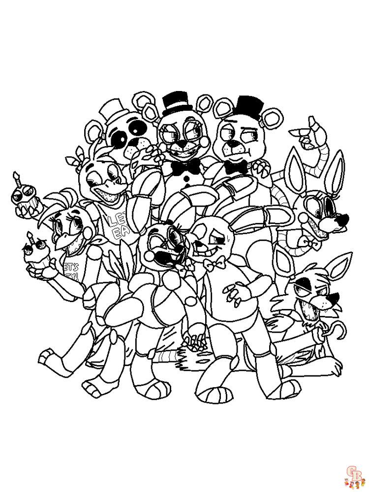 desenhos do jogo Five Nights at Freddy s para colorir
