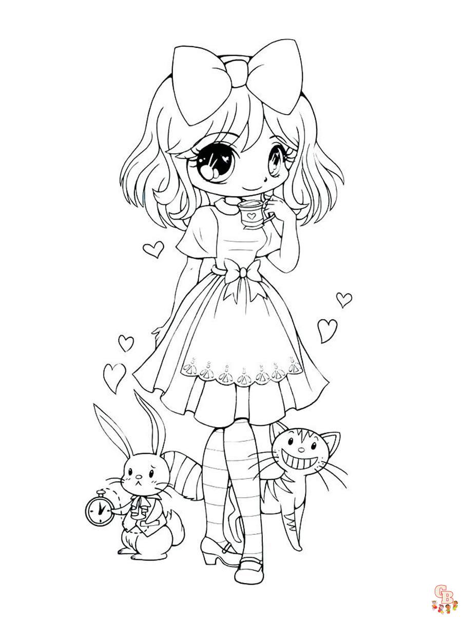 Anime Girl Coloring Pages 13