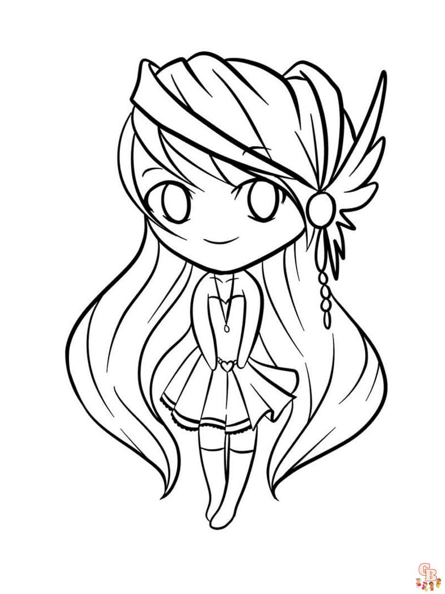 Anime Girl Coloring Pages 23