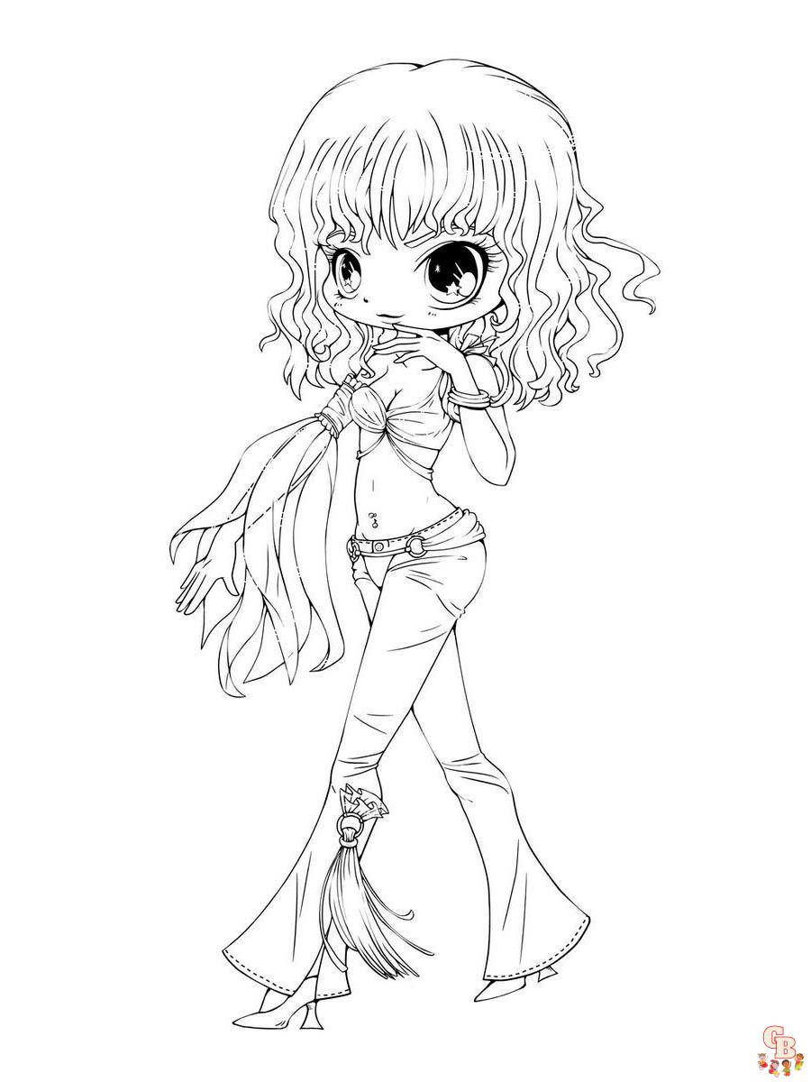 anime chibi couple coloring pages