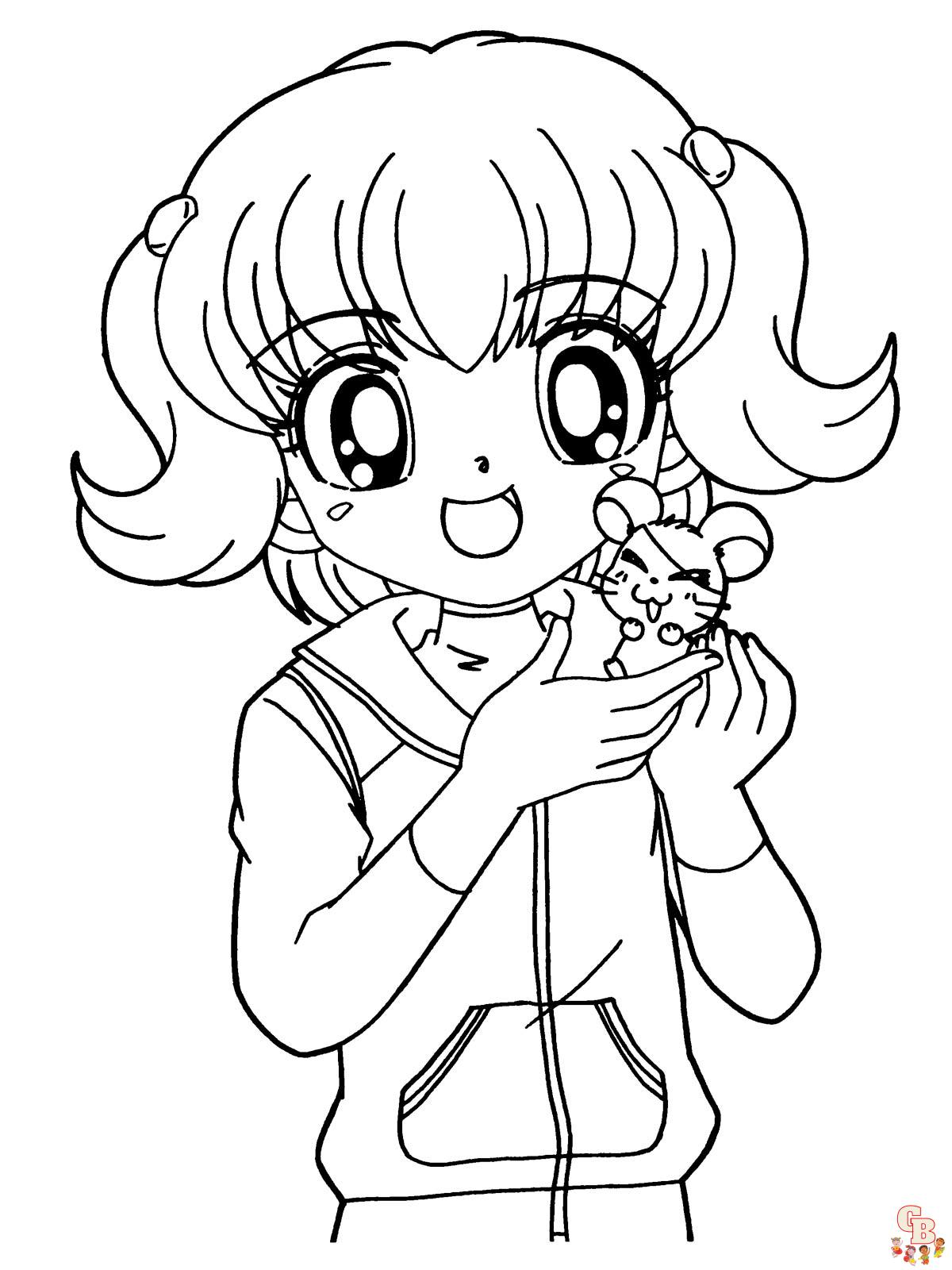 Anime Girl Coloring Pages 28