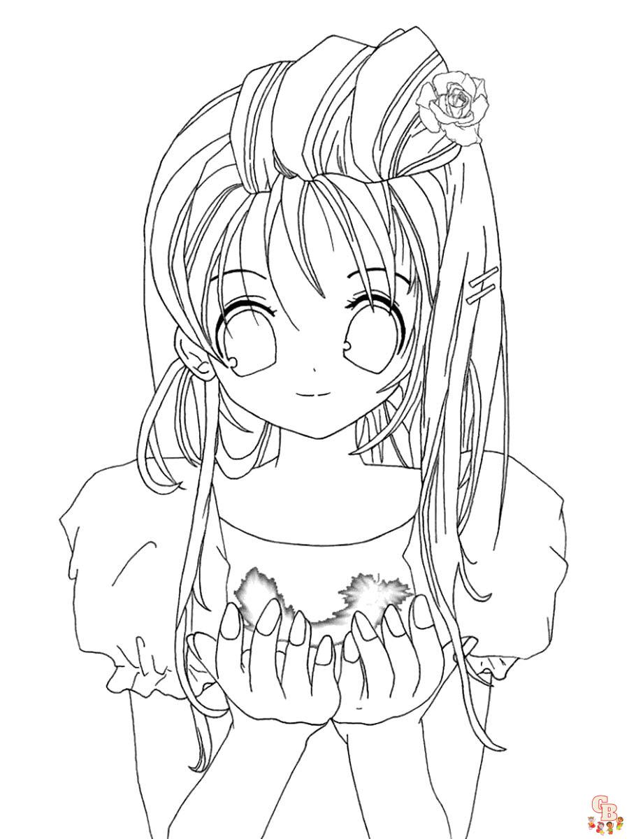 Pretty cure anime girls coloring pages for kids, printable free