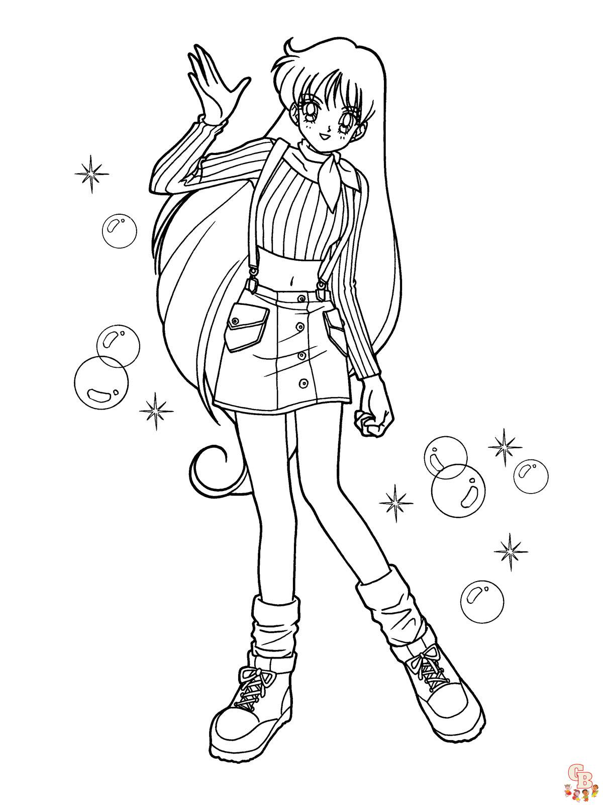 Anime Girl Coloring Pages 4