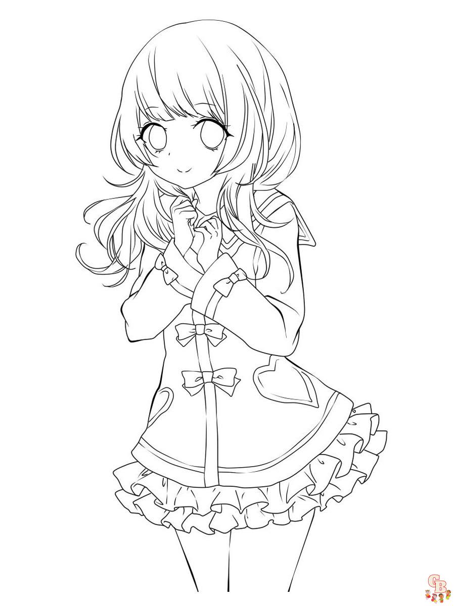 Anime Girl Coloring Pages 41