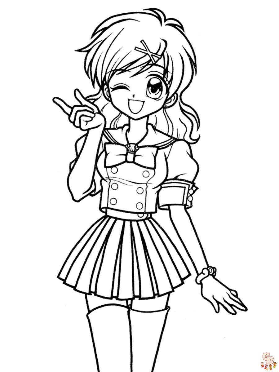 Anime Girl Coloring Pages 44