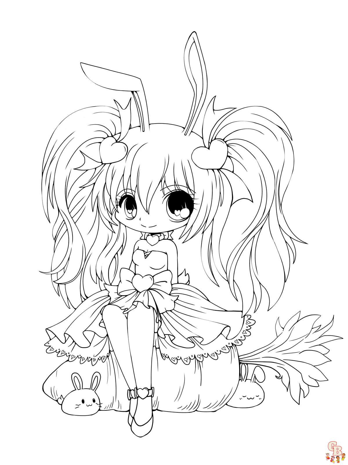 Anime Girl Coloring Page Download Printable PDF  Templateroller