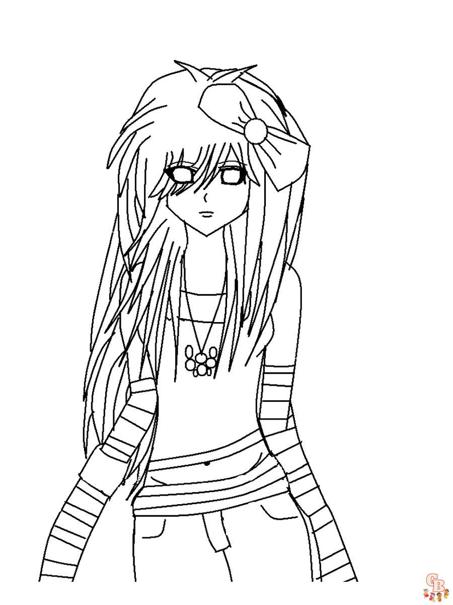 Anime Girl Coloring Pages 8