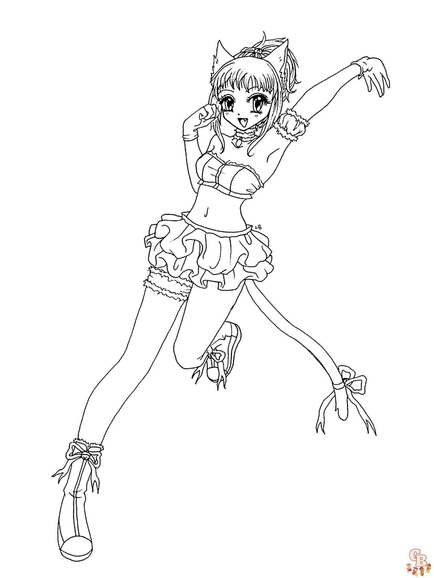 Anime Girl Coloring Pages 9
