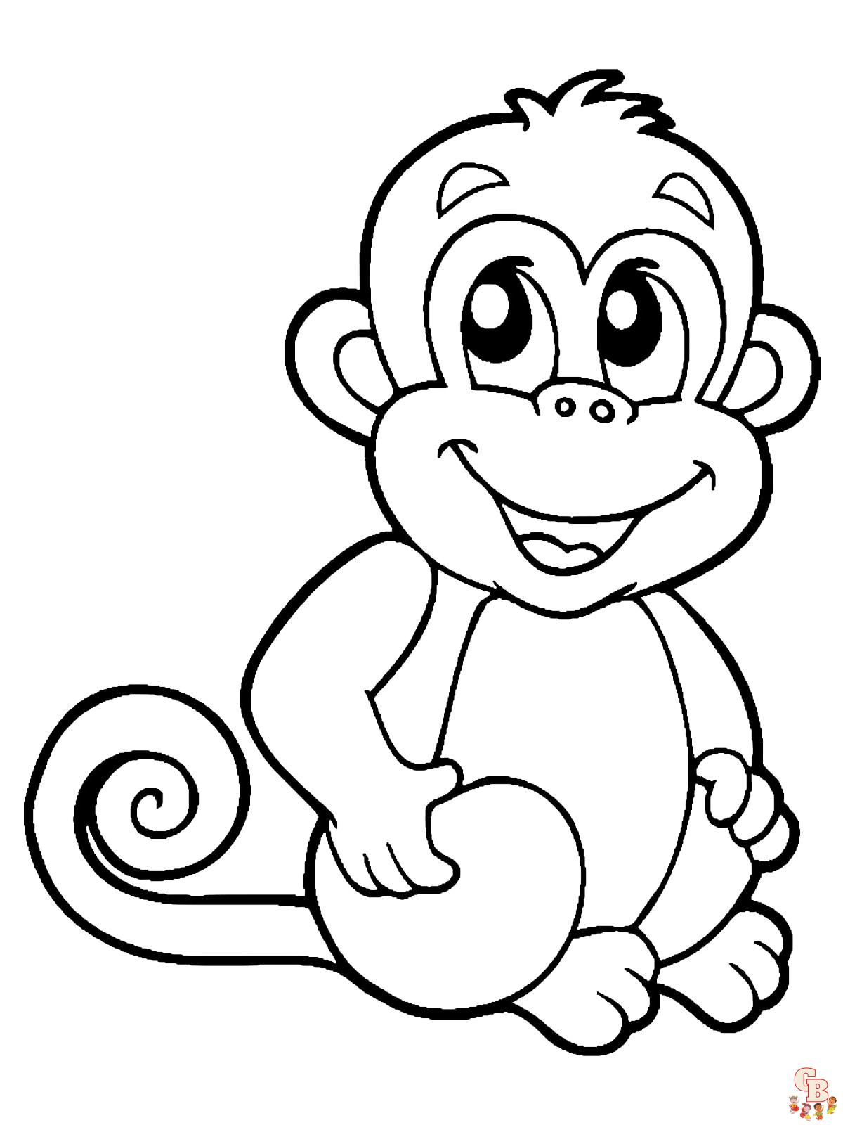 Desenhos de Macacos para Imprimir e Colorir
