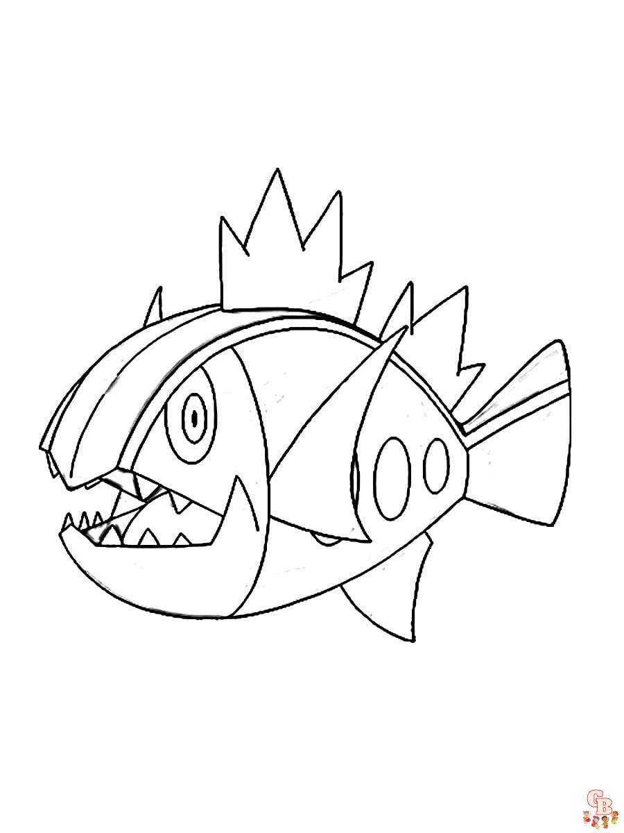 Basculin Pokemon Coloring Page 4